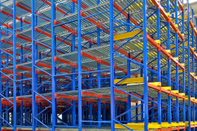 Used pallet racking in a warehouse